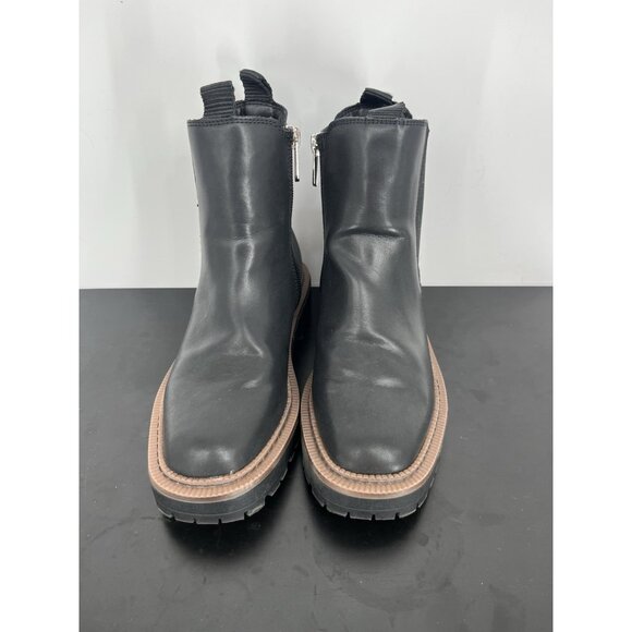 Sam Edelman Girls Youth Sz 2M Zip leather Black Boot Laguna Mini - Picture 1 of 7